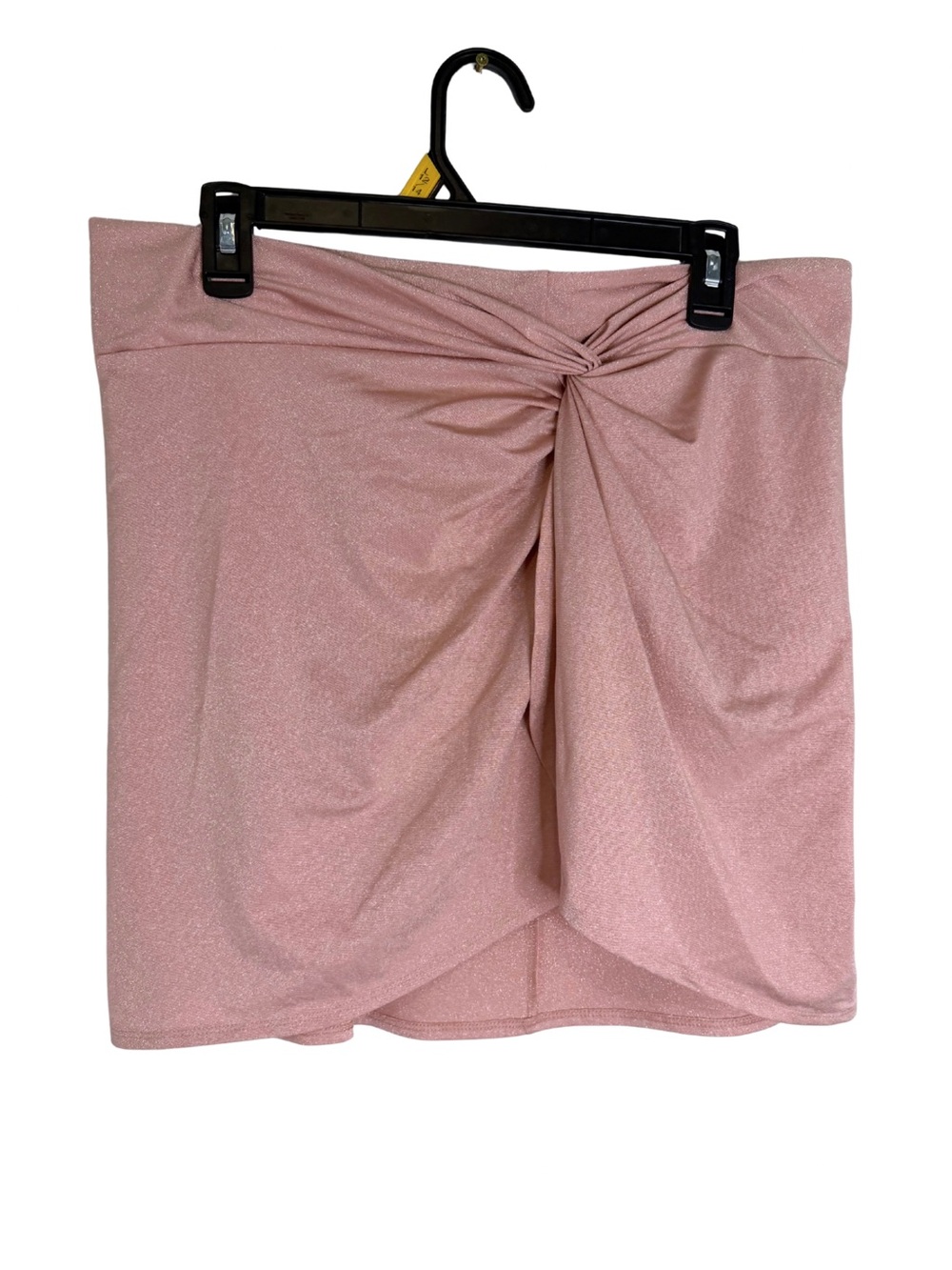 Shade & Shore Blush Pink Sparkly Knot-Front Mini Skirt Cover Up - Picture 1 of 5